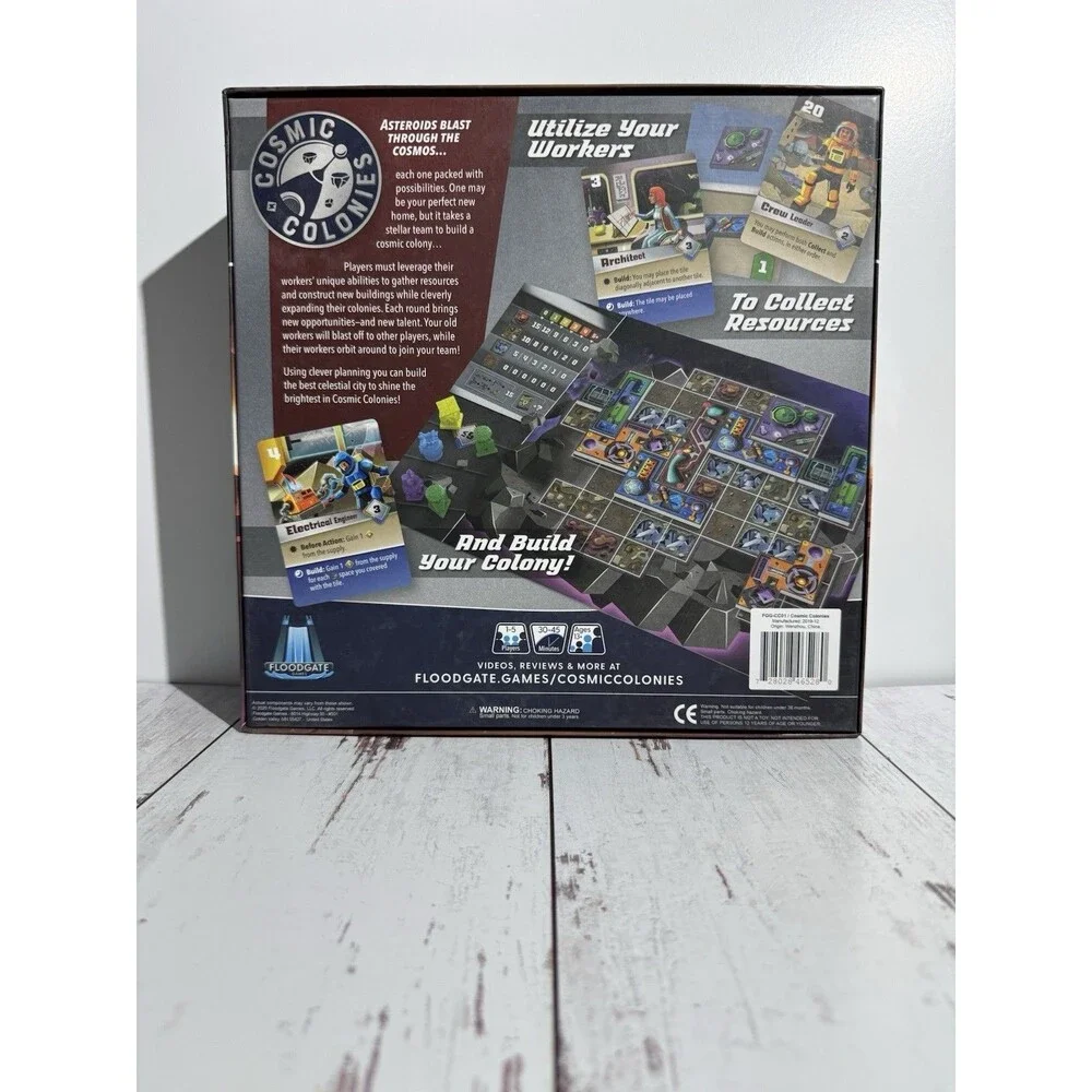 Floodgate Games Cosmic Colonies Space Board Game Complete Game 1P Ages 8+
